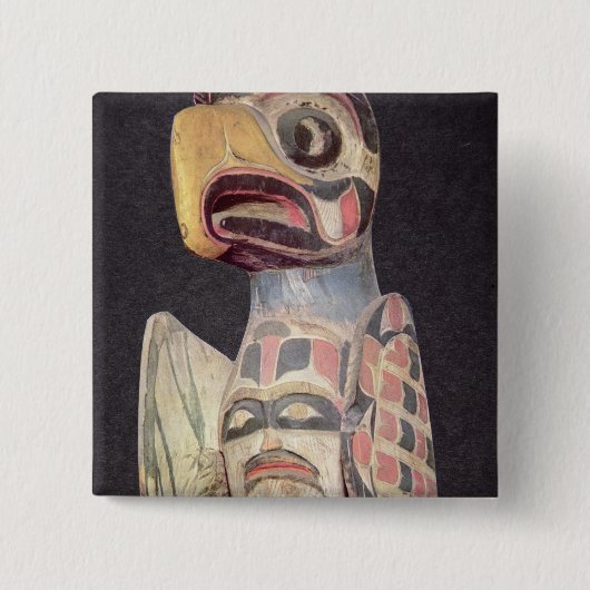 Haida-"Thunderbird" Statue (gemaltes Holz) Button (Vorderseite)