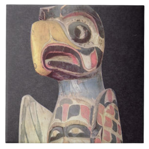 Haida-"Thunderbird" Statue (gemaltes Holz) Fliese