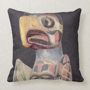 Haida-"Thunderbird" Statue (gemaltes Holz) Kissen
