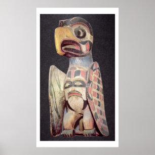 Haida-"Thunderbird" Statue (gemaltes Holz) Poster