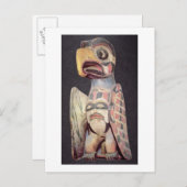 Haida-"Thunderbird" Statue (gemaltes Holz) Postkarte (Vorne/Hinten)