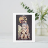 Haida-"Thunderbird" Statue (gemaltes Holz) Postkarte (Stehend Vorderseite)
