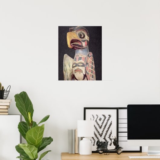 Haida 'Thunderbird' statue (painted wood) Poster (Heimbüro)
