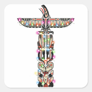 Haida Thunderbird Symbolism Haida Nation Native Quadratischer Aufkleber