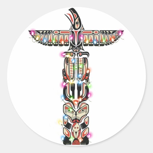Haida Thunderbird Symbolism Haida Nation Native Runder Aufkleber (Vorderseite)