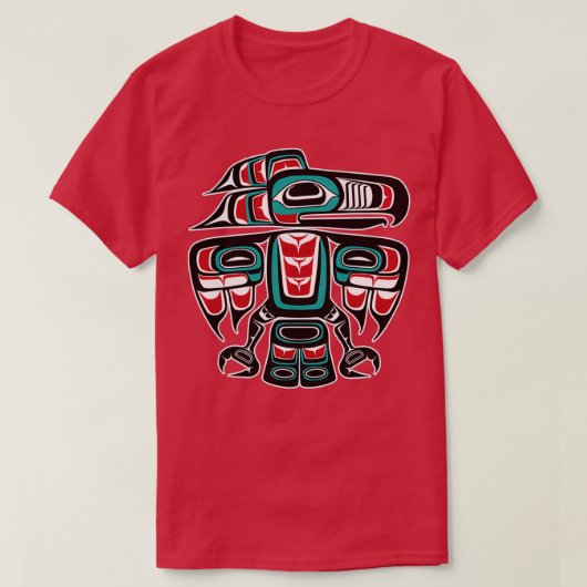 Haida Tlingit Native Raven Totem T-Shirt (Design vorne)