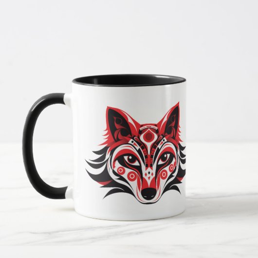 Haida Tlingit Native Totem Wolf Tasse (Links)