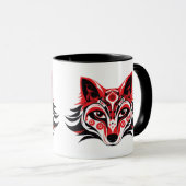 Haida Tlingit Native Totem Wolf Tasse (VorderseiteRechts)