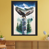 Haida Totem und Bald Eagle Leinwanddruck (Insitu (Wohnzimmer))