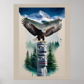 Haida Totem und Bald Eagle Poster (Vorne)