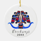 Haida Tribal Double Thunderbird Native American Keramik Ornament (Hinten)