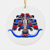 Haida Tribal Double Thunderbird Native American Keramik Ornament (Vorne)