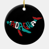 Haida Whale Ureinwohner Pride Haida mens Geschenki Keramik Ornament (Hinten)