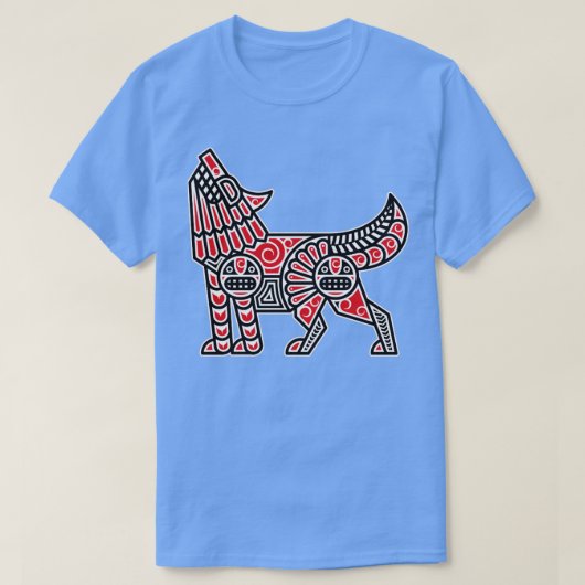 Haida Wolf Amerikanische Ureinwohner Indigeno T-Shirt (Design vorne)