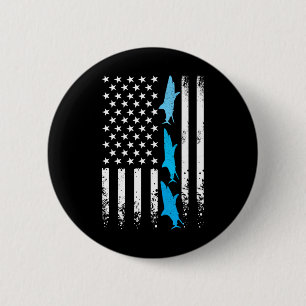 Haie 4. Juli American Flag Boys Kids Men Ret Button