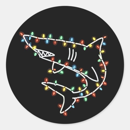 Haie Baum Weihnachten Xmas Haustier Tier Hai Liebh Runder Aufkleber (Vorderseite)