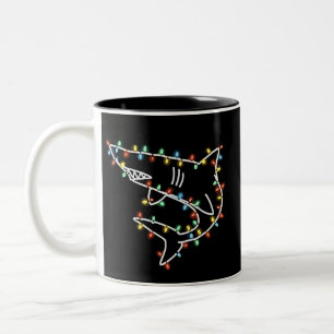 Haie Baum Weihnachten Xmas Haustier Tier Hai Liebh Zweifarbige Tasse