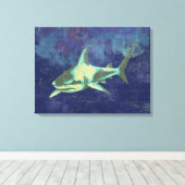 Haie, blaue Tiere Leinwanddruck (Insitu (Holzboden))