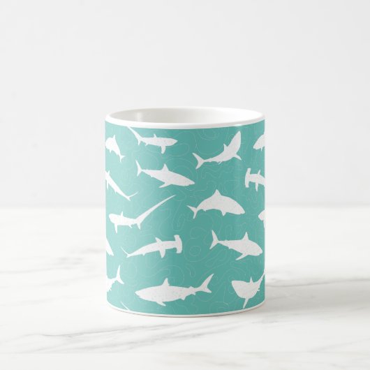 Haie Blaues weißes Muster Kaffeetasse (Mittel)