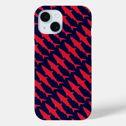 Haie coole rote und blaue Muster Case-Mate iPhone Hülle (Rückseite)