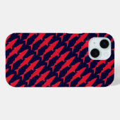 Haie coole rote und blaue Muster Case-Mate iPhone Hülle (Rückseite (Horizontal))