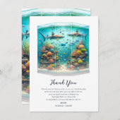 Haie Fisch Aquatic Watercolor Aquarium Vielen Dank Einladung (Vorne/Hinten)