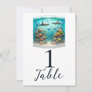 Haie & Fisch Aquatische Aquarell Aquarien Hochzeit Einladung
