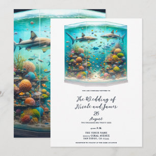 Haie & Fische Aquatic Aquarell Aquarium Hochzeit Einladung