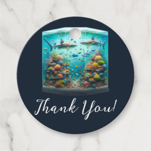 Haie & Fische Aquatic Aquarell Aquarium Hochzeit Geschenkanhänger