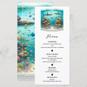Haie & Fische Aquatische Aquarell Aquarium Speisek Menükarte