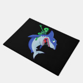 Haie Halloween Skeleton Riding Haie Lover Funny Fu Fußmatte (Schrägansicht)