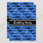 Haie im tiefen blauen Meer Einladung (Vorne/Hinten)