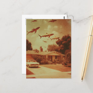 Haie im Viertel im Vintage-Flug Postkarte