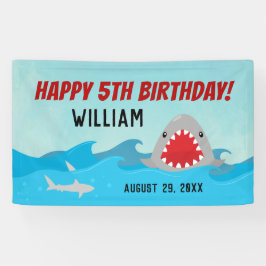 Haie im Wasser | Boys Shark Birthday Party Banner