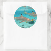 Haie in der Lagune Bora Runder Aufkleber (Tasche)