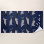 Haie in der Ozeanmonogramm Strandtuch (Vorderseite)