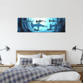 Haie in Silhouette mit Sun Ball Leinwanddruck (Insitu (Schlafzimmer))