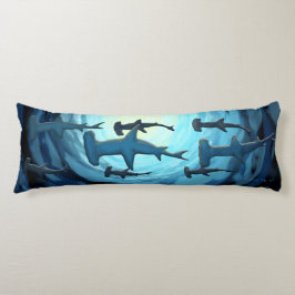 Haie in Silhouette mit Sun Ball Print Seitenschläferkissen