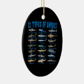 Haie liebt 21 Arten von Haien Keramik Ornament (Rechts)