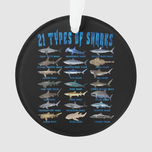 Haie liebt 21 Arten von Haien Ornament (Vorderseite)