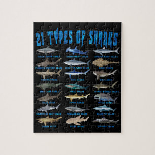 Haie liebt 21 Arten von Haien Puzzle