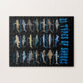 Haie liebt 21 Arten von Haien Puzzle (Horizontal)