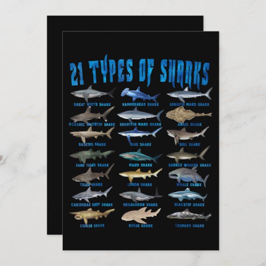 Haie liebt 21 Arten von Haien Save The Date (Vorne/Hinten)