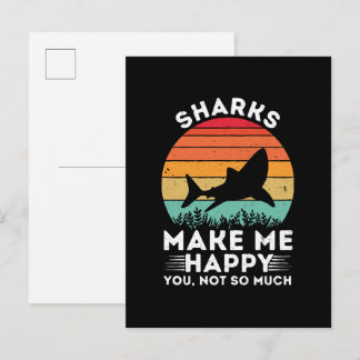 Haie machen mich glücklich, nicht so sehr einladungspostkarte