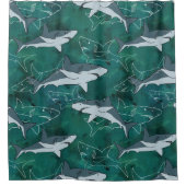 Haie, Meere, Meer, Fische, Raubfische, Tiere, Kief Duschvorhang (Vorderseite)