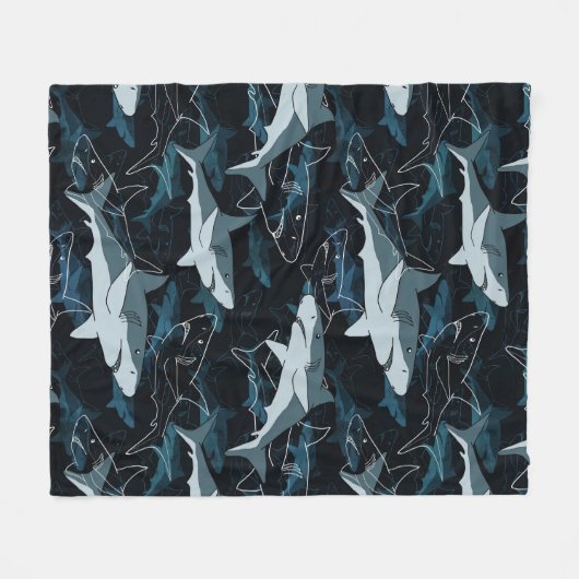 Haie, Meere, Meer, Fische, Raubfische, Tiere, Kief Fleecedecke (Vorderseite (Horizontal))