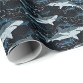 Haie, Meere, Meer, Fische, Raubfische, Tiere, Kief Geschenkpapier (Rolleneckpunkt)