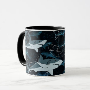 Haie, Meeres-,Meer-, Fisch, Raubtier, Tier, Kiefer Tasse