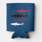 Haie mit seinem Namen, blau Dosenkühler (Vorderseite)