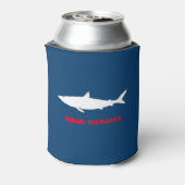 Haie mit seinem Namen, blau Dosenkühler (Kanne Rückseite)